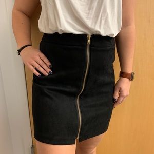 Black suede skirt